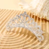 Silver fashionable children's crown wedding bride's hair accessory beauty pageant princess elegant crystal headwear accessory hair comb crown details Picture